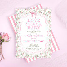 Love Shack  Baby shower Uitnodiging