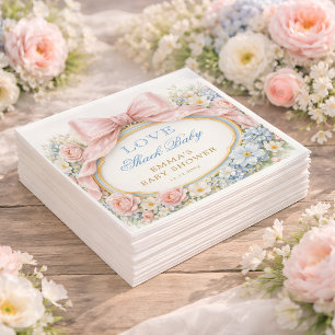 Love Shack Bloem Roze Strik Meisje Baby Shower Servet