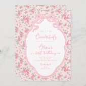 Love Shack Bow Isn't She Onederful 1st Birthday Kaart (Voorkant / Achterkant)