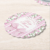 Love Shack Coquette Blush Pink Bow Baby Shower Kartonnen Onderzetters (Gekanteld)
