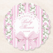 Love Shack Coquette Blush Pink Bow Baby Shower Kartonnen Onderzetters (Voorkant)
