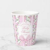 Love Shack Coquette Blush Pink Bow Baby Shower Papieren Bekers (Achterkant)