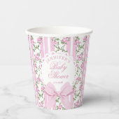 Love Shack Coquette Blush Pink Bow Baby Shower Papieren Bekers (Voorkant)