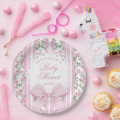 Love Shack Coquette Blush Pink Bow Baby Shower Papieren Bordje (Feest)