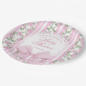 Love Shack Coquette Blush Pink Bow Baby Shower Papieren Bordje (Gekanteld)
