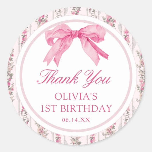 Love Shack Coquette Dank Je Ronde Sticker (Voorkant)