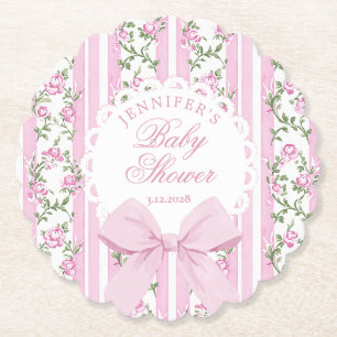 Love Shack Coquette Roze Strik Baby Borrel Kartonnen Onderzetters