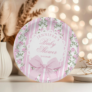 Love Shack Coquette Roze Strik Baby Borrel Papieren Bordje