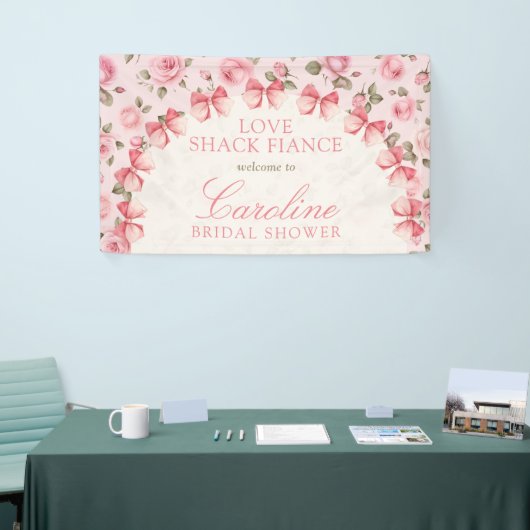 Love Shack Fiance Floral Vrijgezellenfeest Welkom Spandoek (Beurs)