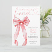 Love Shack Fiance Pink Bow Bridal Shower Kaart (Staand voorkant)