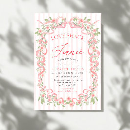 Love Shack Fiance Pink Bow Floral Bridal Shower Kaart