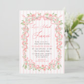 Love Shack Fiance Pink Bow Floral Bridal Shower Kaart (Staand voorkant)