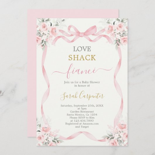 Love Shack Fiancé Vrijgezellenfeest Kaart (Voorkant / Achterkant)