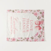 Love Shack Fiance Vrijgezellenfeest Welkomstbord Wandkleed (Voorkant (horizontaal))