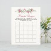 Love Shack Finance Roze Bloemen Bruids Bingo spel (Staand voorkant)