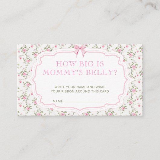 Love Shack Hoe groot is haar buik Informatiekaartje (Voorkant)