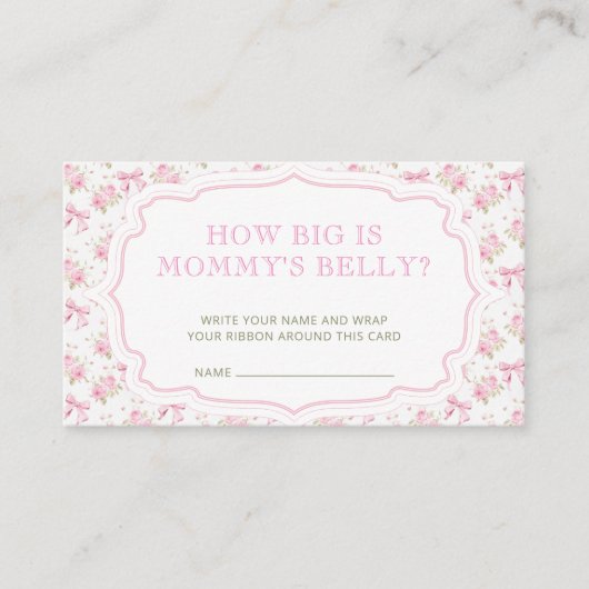 Love Shack Hoe groot is haar buik Informatiekaartje (Voorkant)