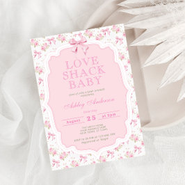 Love Shack Roos Bloemen Shabby Chic Baby shower Kaart