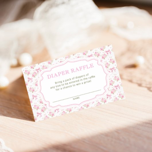 Love Shack Roze Baby shower Luier Raffle Tickets Informatiekaartje