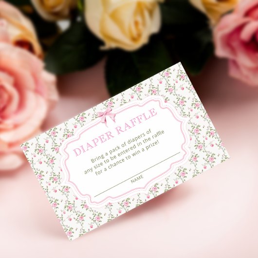 Love Shack Roze Baby shower Luier Raffle Tickets Informatiekaartje