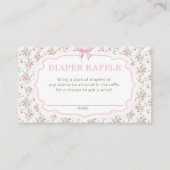 Love Shack Roze Baby shower Luier Raffle Tickets Informatiekaartje (Voorkant)