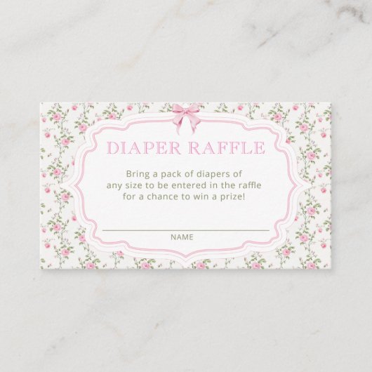 Love Shack Roze Baby shower Luier Raffle Tickets Informatiekaartje (Voorkant)