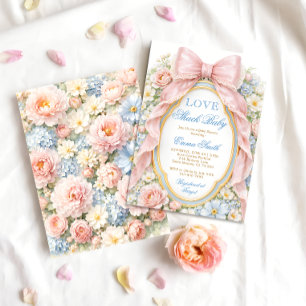Love Shack Roze Bloem Meisje Baby Shower Kaart