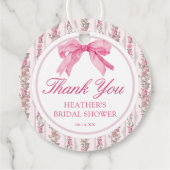 Love Shack Roze Lint Bruiloft Dank Je Wel Bedankjes Labels (Achterkant)