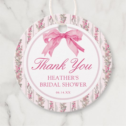 Love Shack Roze Lint Bruiloft Dank Je Wel Bedankjes Labels (Voorkant)