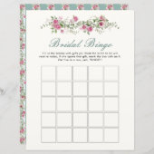 Love Shack verloofde bloemen bruids bingo spel (Voorkant / Achterkant)