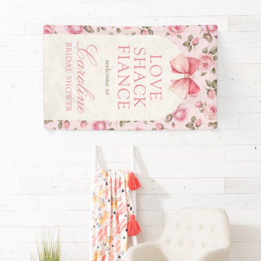 Love Shack Verloofde Bruiloft Welcome Spandoek (Insitu)