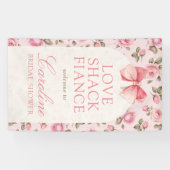 Love Shack Verloofde Bruiloft Welcome Spandoek (Horizontaal)