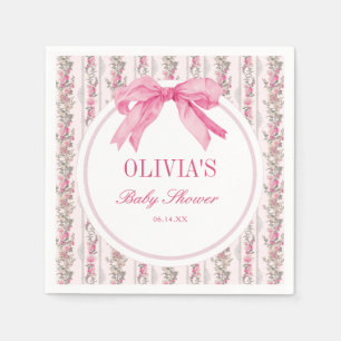 Love Shack Vintage Roze Strik Baby Shower Servet