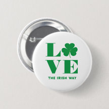 Love Shamrock Clover Irish Custom Text Groen Wit