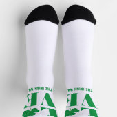 Love Shamrock Clover Irish Custom Text Groen Wit Sokken (Top)