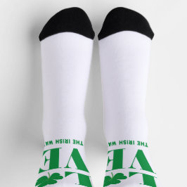 Love Shamrock Clover Irish Custom Text Groen Wit Sokken