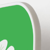 Love Shamrock Clover Irish Green White Custom Text Pickleball Paddle (Links Detail)