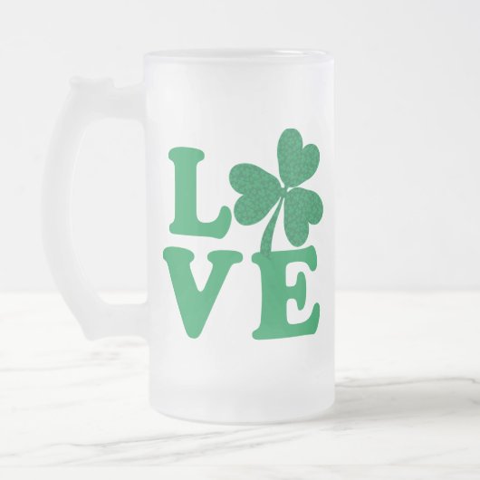Love-Shamrock Matglas Bierpul (Links)