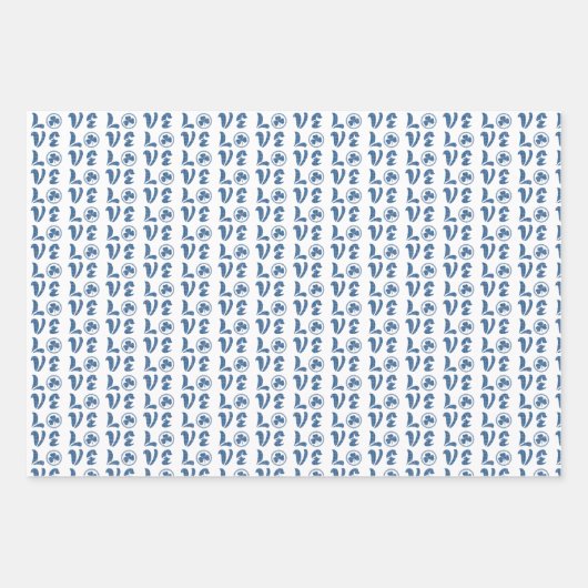Love Shamrock Plaid Blue Black Classic Pattern Inpakpapier Vel (Voorkant)