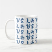 Love Shamrock Plaid Blue Black Classic Pattern Koffiemok (Links)