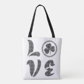 Love Shamrock Plaid Gray Tartan Pattern Tote Bag (Achterkant)