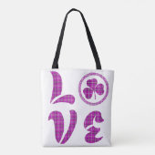 Love Shamrock Plaid Pink Black Classic Tote Bag (Achterkant)