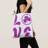 Love Shamrock Plaid Pink Black Classic Tote Bag (Dichtbij)