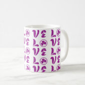 Love Shamrock Plaid Purple Classic Pattern Koffiemok (Voorkant rechts)