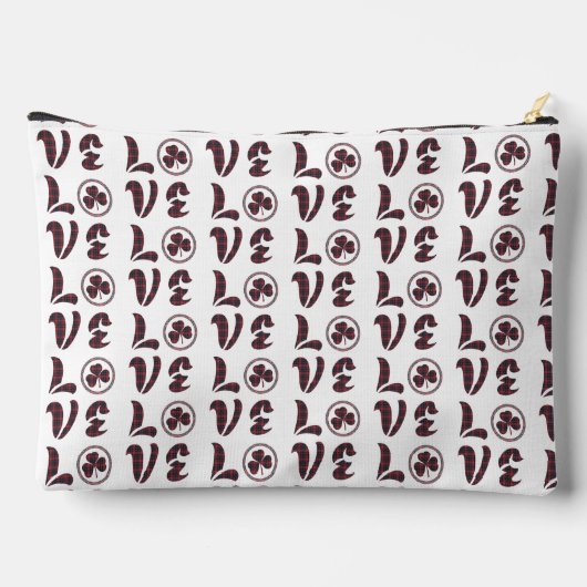 Love Shamrock Plaid Red Blue Tartan Pattern Etui (Achterkant)