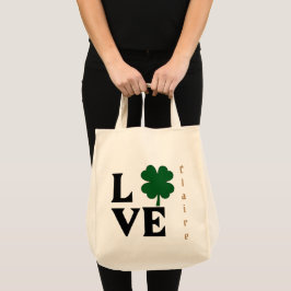 Love Shamrock St Patricks Day Design Tote Bag