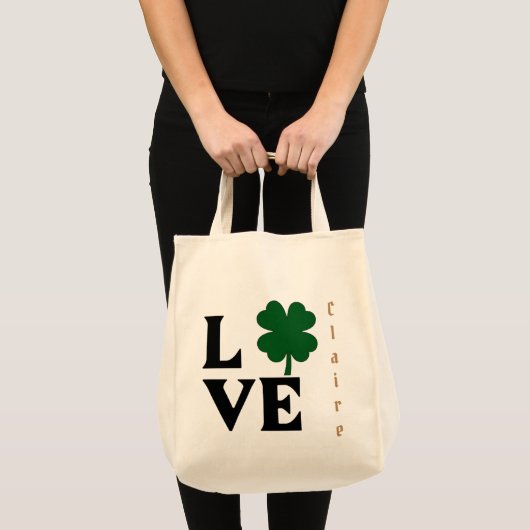Love Shamrock St Patricks Day Design Tote Bag (Voorkant (product))