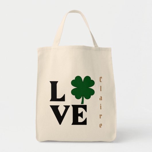 Love Shamrock St Patricks Day Design Tote Bag (Voorkant)