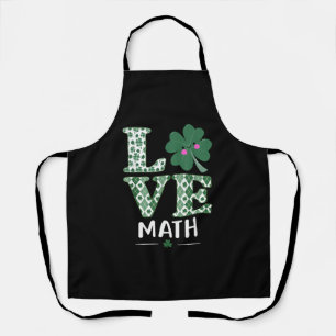 Love Shamrock Wiskunde Teacher St Patricks Day Schort