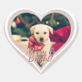 Love Shape Custom Foto Kerstmis Hart Sticker (Voorkant)